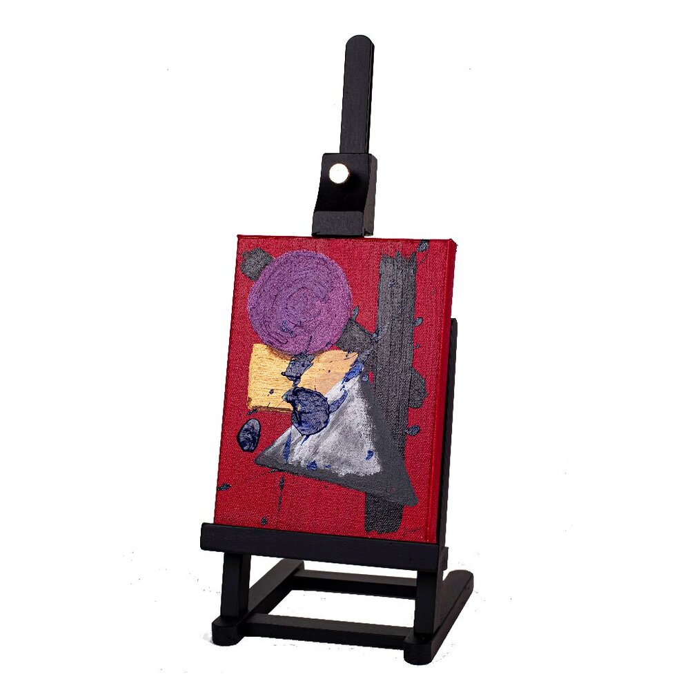 Orig Acrylic Painting w/Easel "Shape of All Things I" by Dawn M. Wayand Desk Art